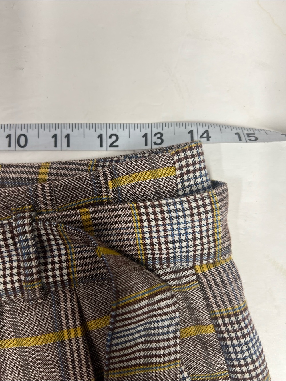 a new day Women’s Plaid High-Waist Wide Leg Pants Brown/Yellow Sz 2 - Picture 3 of 10